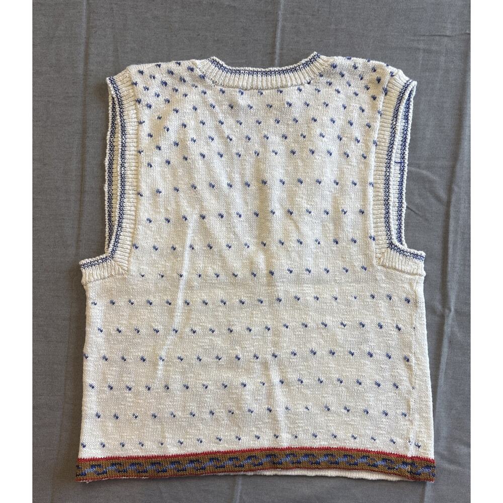 Cullinane Sweater Vest Womens Small Fruit And Floral 100% Cotton Vintage - Picture 6 of 6